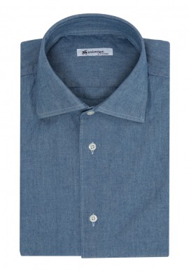 Cotton shirt chambray solid color