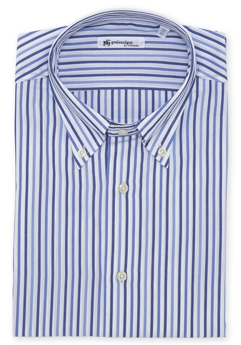 Cotton Shirt Two-Color Stripes