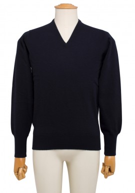 Pullover Lambswool 1 filo scollo a V