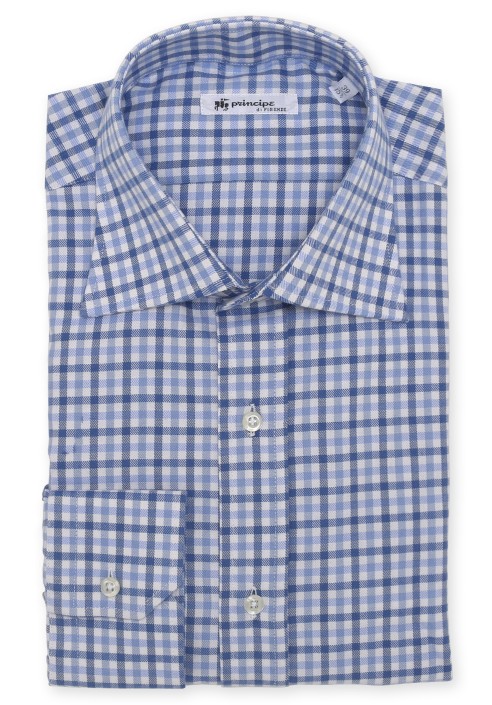 Camicia cotone garzato quadretto