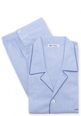 Pigiama cotone millerighe falso unito