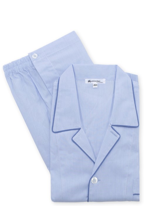 Pigiama cotone millerighe falso unito