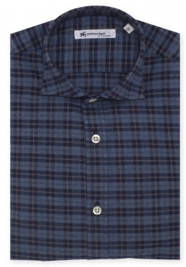 Camicia cotone garzato scozzese