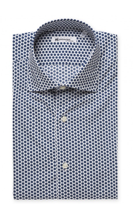 Camicia in cotone stampa pois