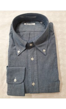 Camicia in cotone chambray unito