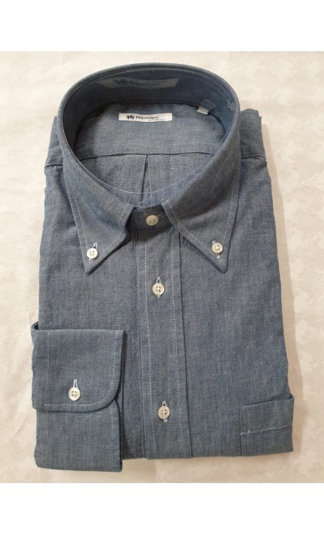 Camicia in cotone chambray unito