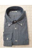 Camicia in cotone chambray unito