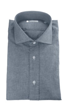 Camicia in cotone chambray unito